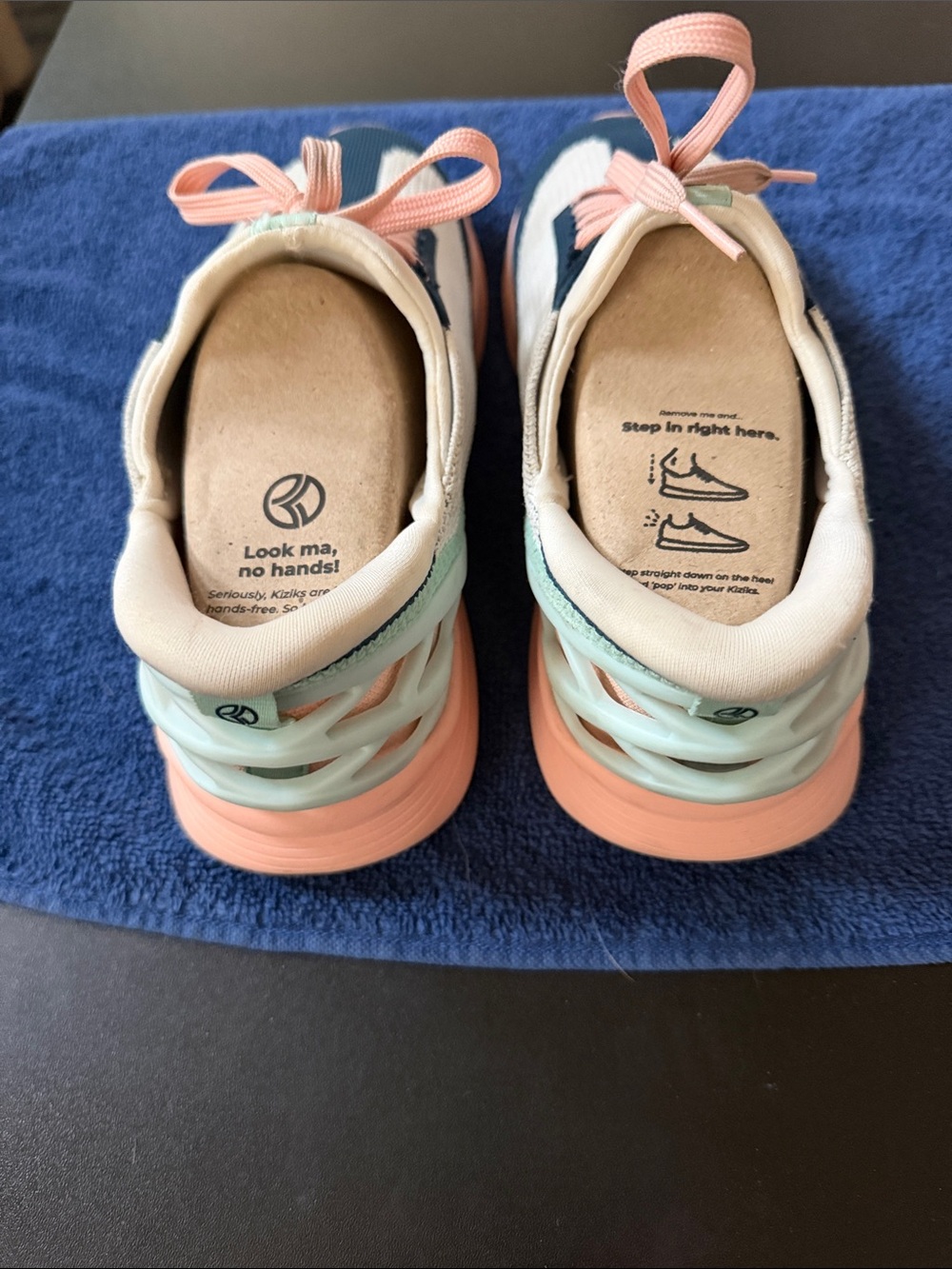 Girls Slip-On Sneakers in Peach & Mint with Easy Entry
